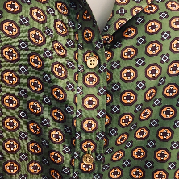 Retro Print Button Down Top - Picture 2 of 5